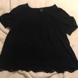 Torrid black scallop hem blouse
